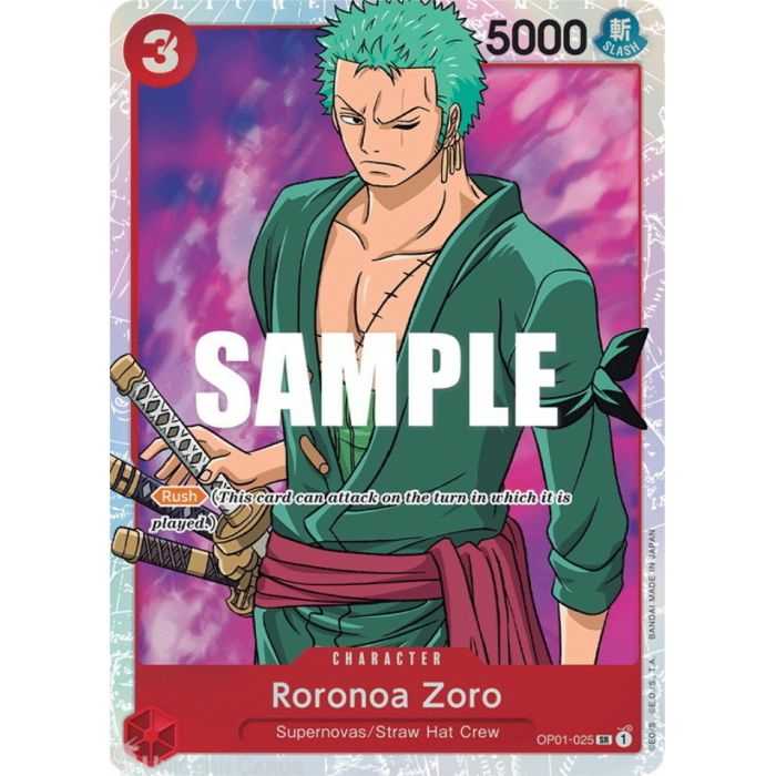 Roronoa Zoro (025)(Super Rare) – OP1 Romance Dawn | Carta ONE PIECE en México