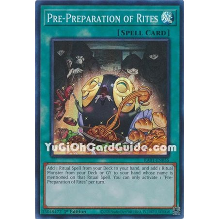 Pre-Preparation of Rites (Quarter Century Secret Rare)