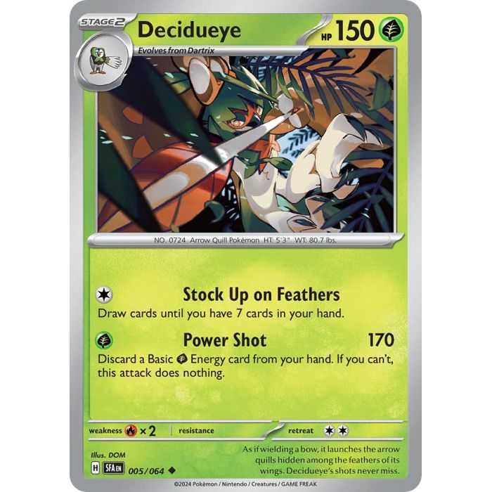 Decidueye (Uncommon/Reverse Holofoil) – SV6.5 Shrouded Fable | Carta POKEMON en México