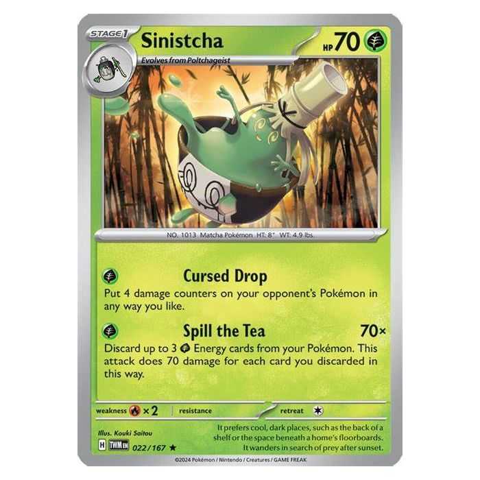 Sinistcha (Rare/Reverse Holofoil) – SV6 Twilight Mascarade | Carta POKEMON en México