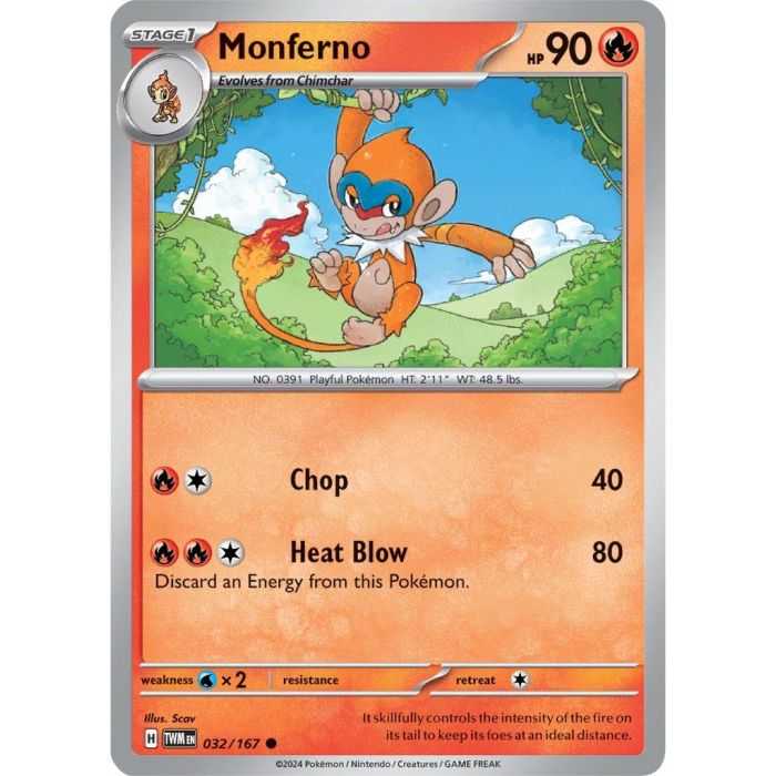 Monferno (Common/Reverse Holofoil) – SV6 Twilight Mascarade | Carta POKEMON en México