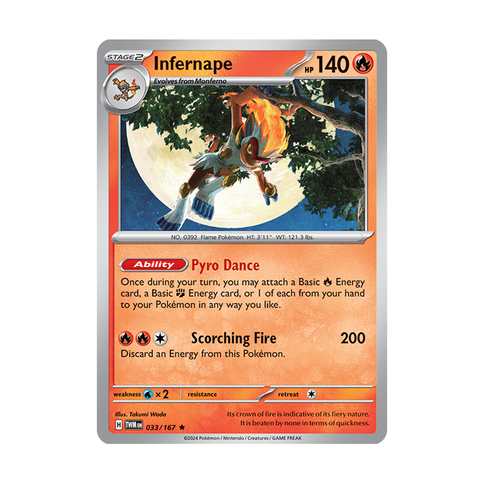 Infernape (Rare/Reverse Holofoil) – SV6 Twilight Mascarade | Carta POKEMON en México