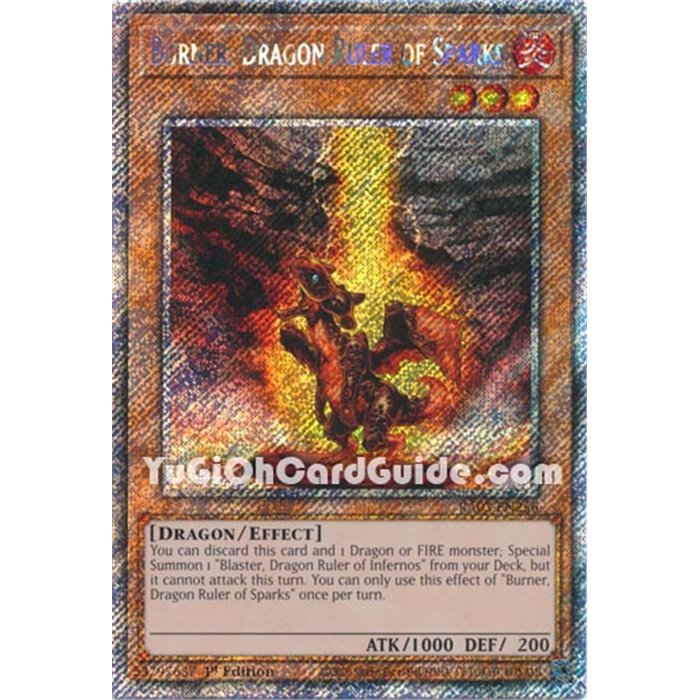 Burner, Dragon Ruler of Sparks (Quarter Century Secret Rare)