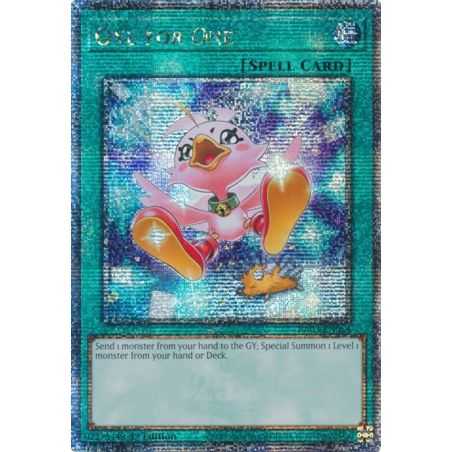 One for One (Alternate Art) (Quarter Century Secret Rare) – Quarter Century Bonanza | Carta YUGIOH en México