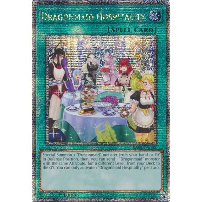 Dragonmaid Hospitality (Alternate Art) (Quarter Century Secret Rare) – Quarter Century Bonanza | Carta YUGIOH en México