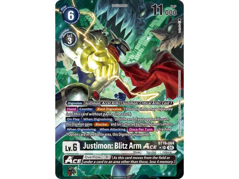 Justimon: Blitz Arm ACE (Alternate Art) – BT19-20 Special Booster 2.5 | Carta DIGIMON en México