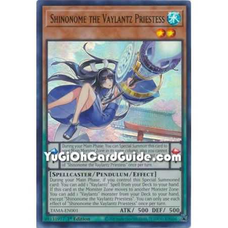 Shinonome the Vaylantz Priestess (Collector's Rare) – Tactical Masters | Carta YUGIOH en México