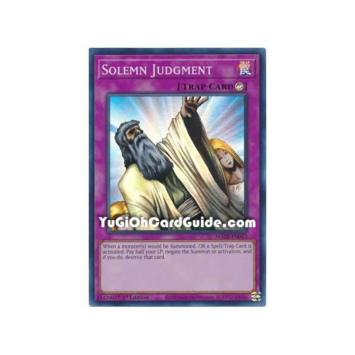 Solemn Judgment (Collector's Rare) – Maze of Memories | Carta YUGIOH en México