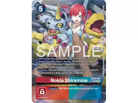 Nokia Shiramine (Alternate Art) – BT22 Cyber Eden | Carta DIGIMON en México