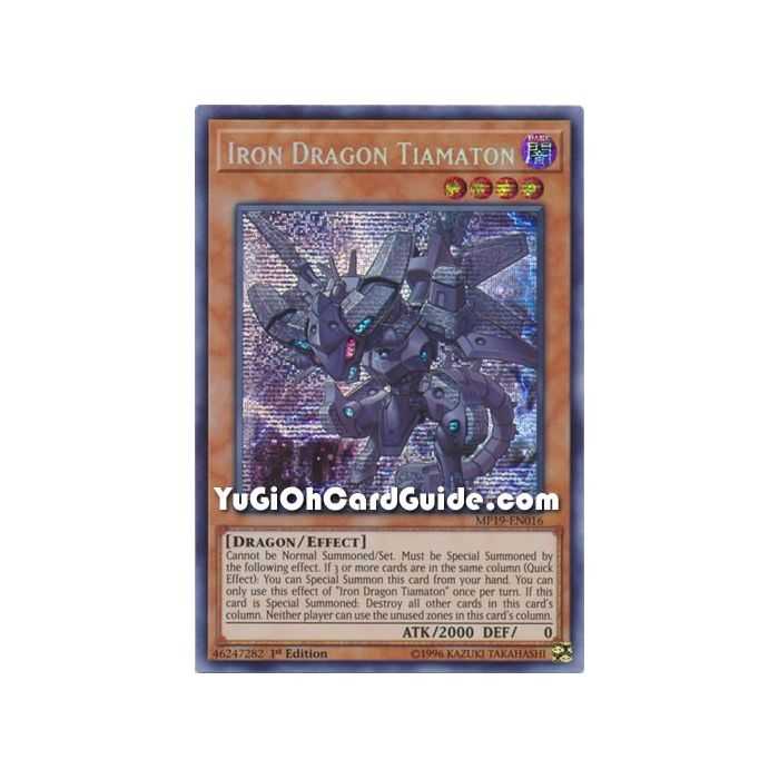 Iron Dragon Tiamaton (Prismatic Secret Rare) – 2019 Gold Sarcophagus Mega Pack | Carta YUGIOH en México