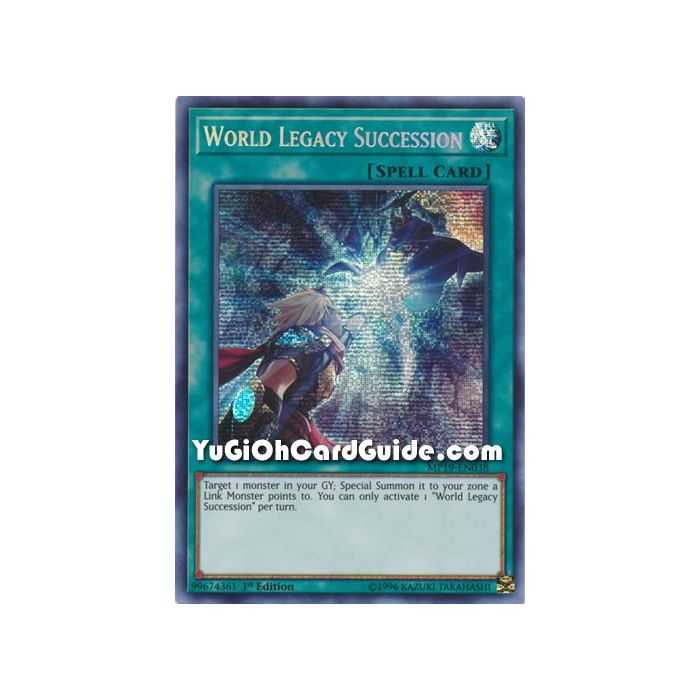 World Legacy Succession (Prismatic Secret Rare) – 2019 Gold Sarcophagus Mega Pack | Carta YUGIOH en México