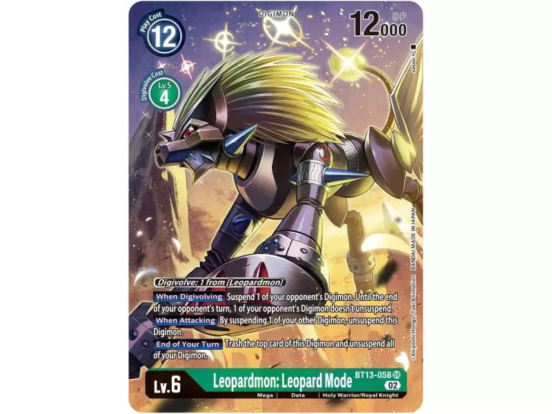 Leopardmon: Leopard Mode (Alternate Art) – BT13 Versus Royal Knight | Carta DIGIMON en México