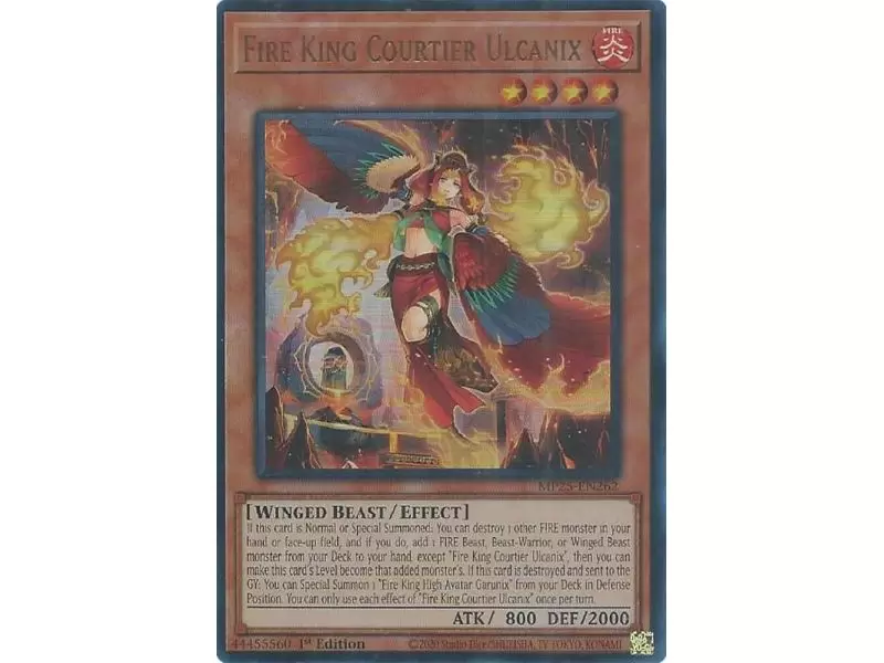 Fire King Courtier Ulcanix (Ultra Rare) – YGO 2025 Mega-Pack | Carta YUGIOH en México