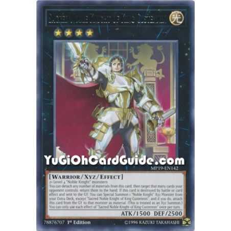 Sacred Noble Knight of King Custennin (Rare) – 2019 Gold Sarcophagus Mega Pack | Carta YUGIOH en México