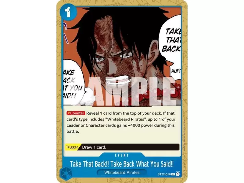 Take That Back!! Take Back What You Said!! (Common) – ONE PIECE DECKS | Carta ONE PIECE en México