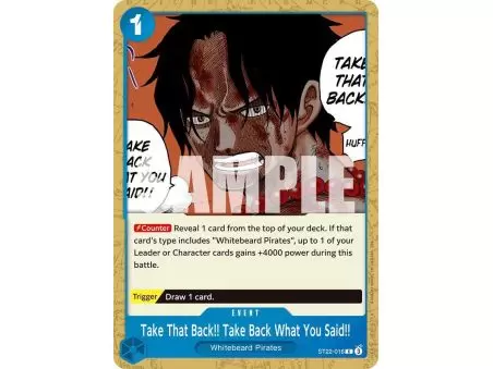 Take That Back!! Take Back What You Said!! (Common) – ONE PIECE DECKS | Carta ONE PIECE en México