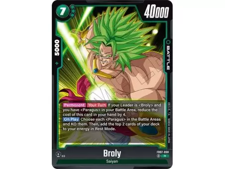 Broly (Rare) – FB07 Wish for Shenron | Carta DRAGON BALL en México