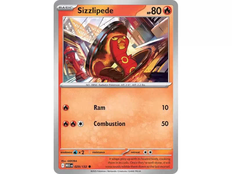 Sizzlipede (Common) – ME01 Mega Evolution | Carta POKEMON en México