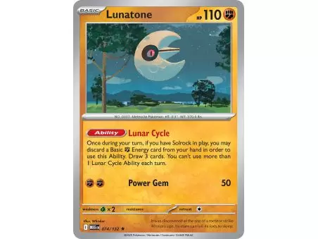 Lunatone (Rare Holofoil) – ME01 Mega Evolution | Carta POKEMON en México
