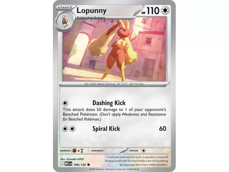 Lopunny (Common) – ME01 Mega Evolution | Carta POKEMON en México