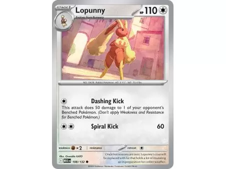 Lopunny (Common) – ME01 Mega Evolution | Carta POKEMON en México