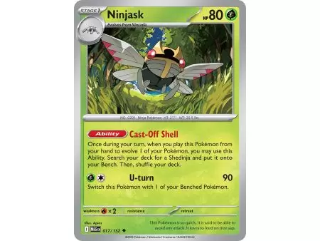 Ninjask (Uncommon/Reverse Holofoil) – ME01 Mega Evolution | Carta POKEMON en México