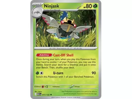 Ninjask (Uncommon/Reverse Holofoil) – ME01 Mega Evolution | Carta POKEMON en México