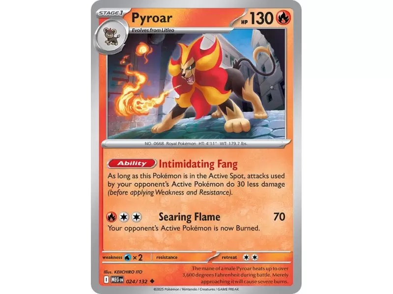 Pyroar (Uncommon/Reverse Holofoil) – ME01 Mega Evolution | Carta POKEMON en México