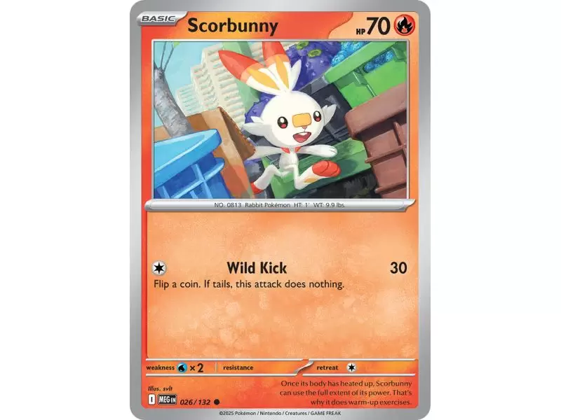 Scorbunny (Common/Reverse Holofoil) – ME01 Mega Evolution | Carta POKEMON en México