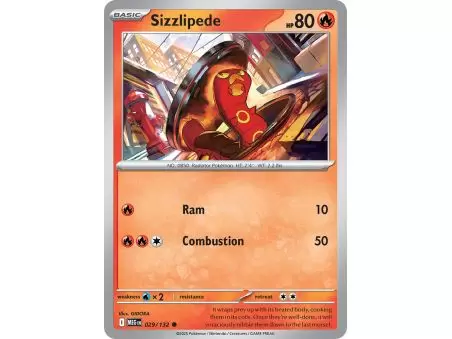 Sizzlipede (Common/Reverse Holofoil) – ME01 Mega Evolution | Carta POKEMON en México