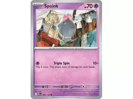 Spoink (Common/Reverse Holofoil) – ME01 Mega Evolution | Carta POKEMON en México