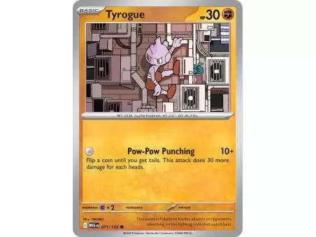 Tyrogue (Common/Reverse Holofoil) – ME01 Mega Evolution | Carta POKEMON en México