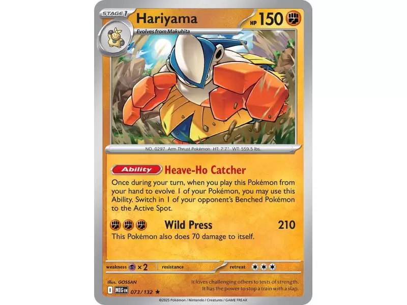 Hariyama (Rare/Reverse Holofoil) – ME01 Mega Evolution | Carta POKEMON en México