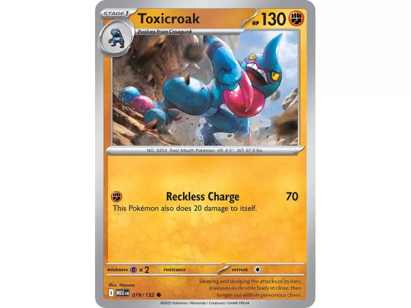 Toxicroak (Common/Reverse Holofoil) – ME01 Mega Evolution | Carta POKEMON en México
