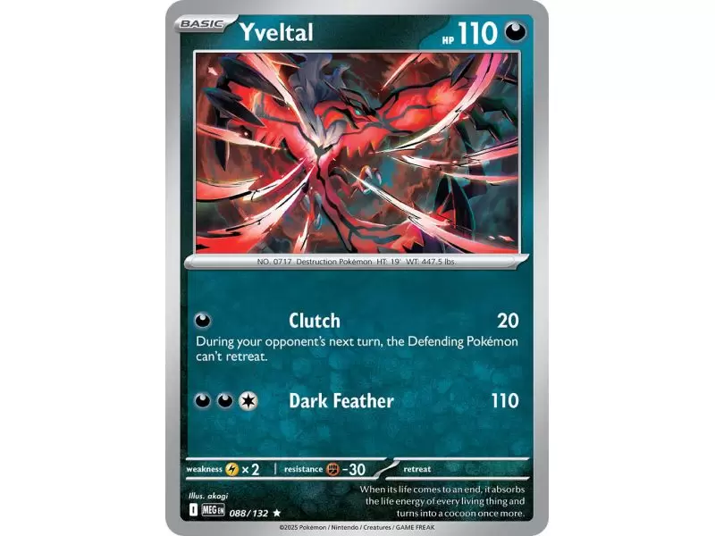 Yveltal (Rare/Reverse Holofoil) – ME01 Mega Evolution | Carta POKEMON en México