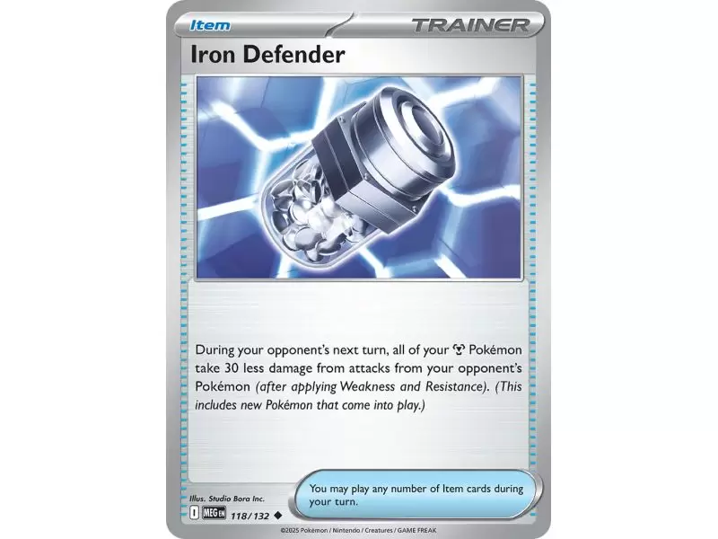 Iron Defender (Uncommon/Reverse Holofoil) – ME01 Mega Evolution | Carta POKEMON en México