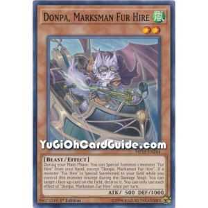 Donpa, Marksman Fur Hire (Common) – 2019 Gold Sarcophagus Mega Pack | Carta YUGIOH en México