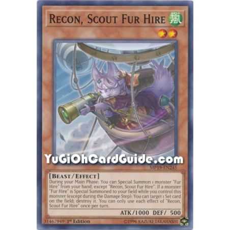 Recon, Scout Fur Hire (Common) – 2019 Gold Sarcophagus Mega Pack | Carta YUGIOH en México