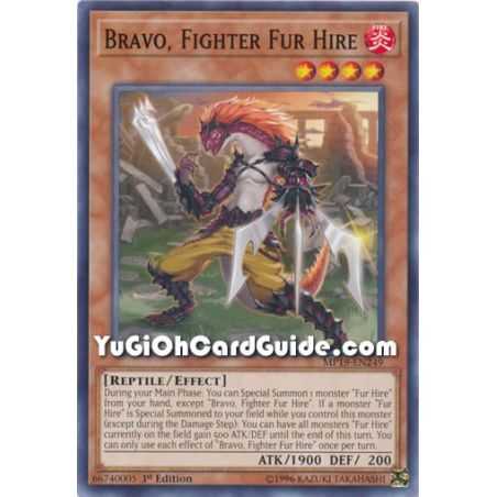 Bravo, Fighter Fur Hire (Common) – 2019 Gold Sarcophagus Mega Pack | Carta YUGIOH en México