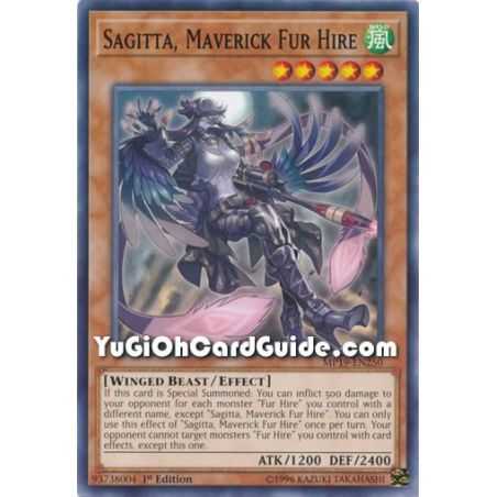 Sagitta, Maverick Fur Hire (Common) – 2019 Gold Sarcophagus Mega Pack | Carta YUGIOH en México