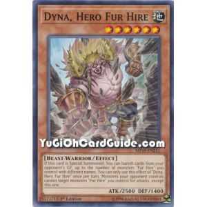 Dyna, Hero Fur Hire (Common) – 2019 Gold Sarcophagus Mega Pack | Carta YUGIOH en México