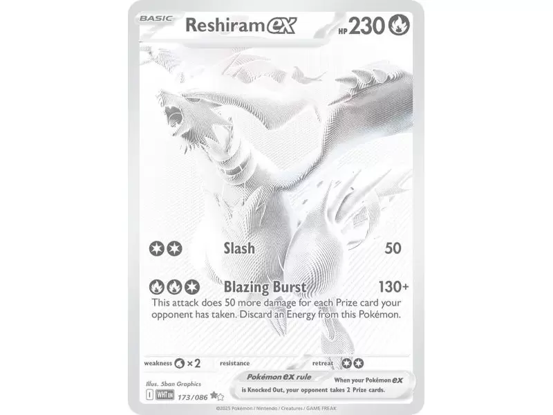 Reshiram ex (Black White Rare) – SV10.5 White Flare | Carta POKEMON en México