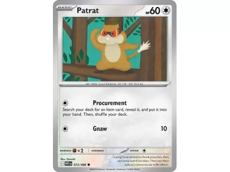 Patrat (Poke Ball Pattern) – SV10.5 White Flare | Carta POKEMON en México