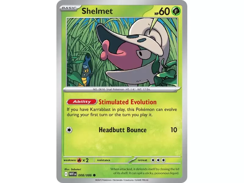 Shelmet (Common/Reverse Holofoil) – SV10.5 White Flare | Carta POKEMON en México