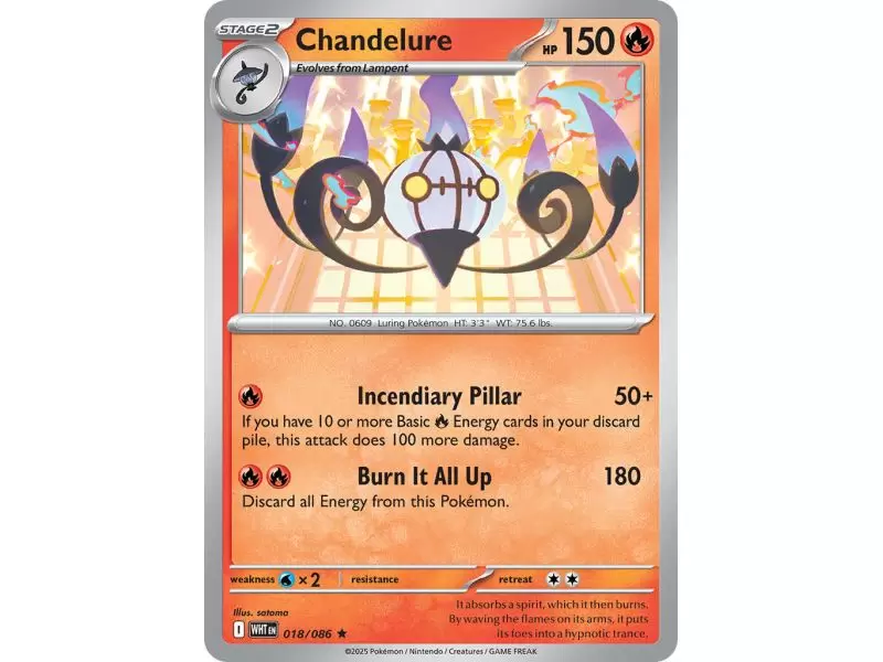 Chandelure (Rare/Reverse Holofoil) – SV10.5 White Flare | Carta POKEMON en México