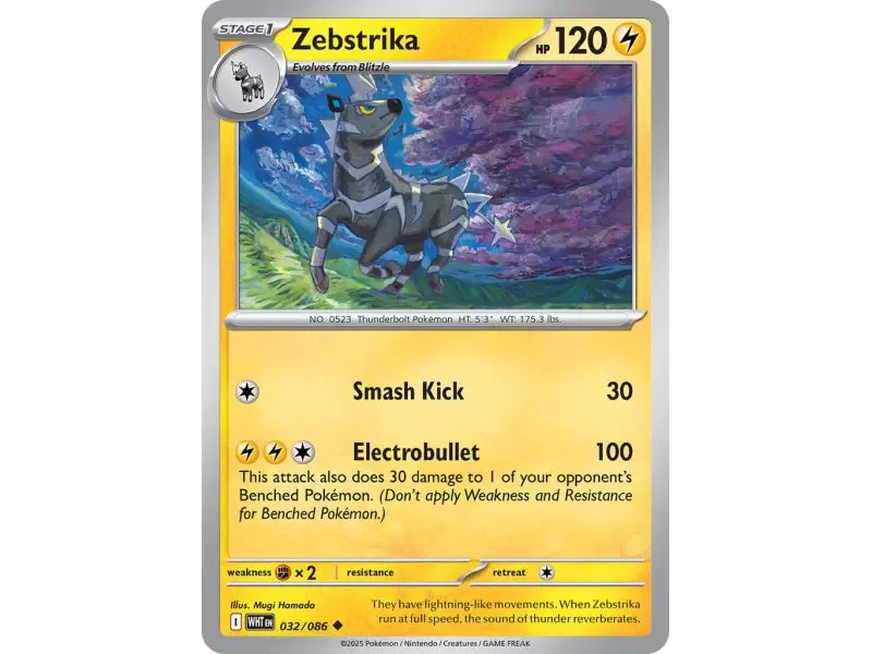 Zebstrika (Uncommon/Reverse Holofoil) – SV10.5 White Flare | Carta POKEMON en México