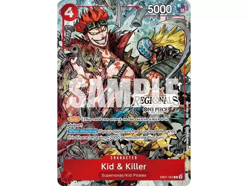 Kid & Killer (Offline Regional Participation Pack 2025) – EB01 Memorial Collection | Carta ONE PIECE en México