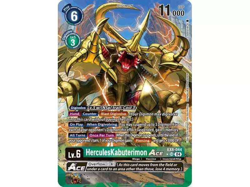 HerculesKabuterimon ACE (Super Rare) – EX08 Chain of Liberation | Carta DIGIMON en México