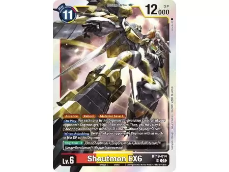 Shoutmon EX6 (Super Rare) – BT19-20 Special Booster 2.5 | Carta DIGIMON en México
