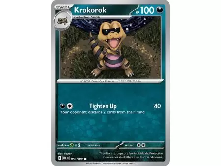 Krokorok (Common) – Black Bolt SV10.5 | Carta POKEMON en México